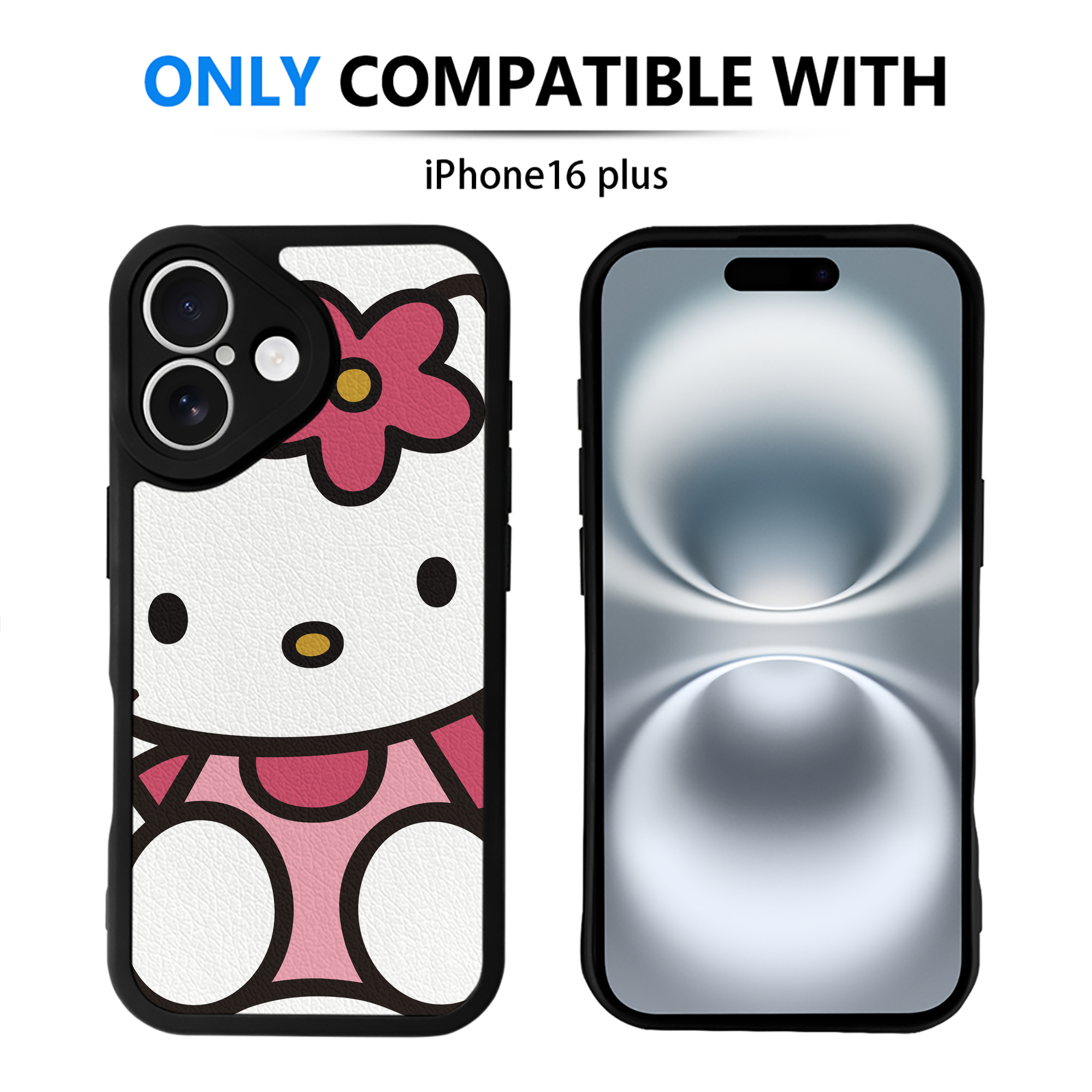 （画像用） Hello Kitty ハローキティ 【iPhone 16シリーズ対応】シリコンスマホケース（レザー調） 材質：シリコン